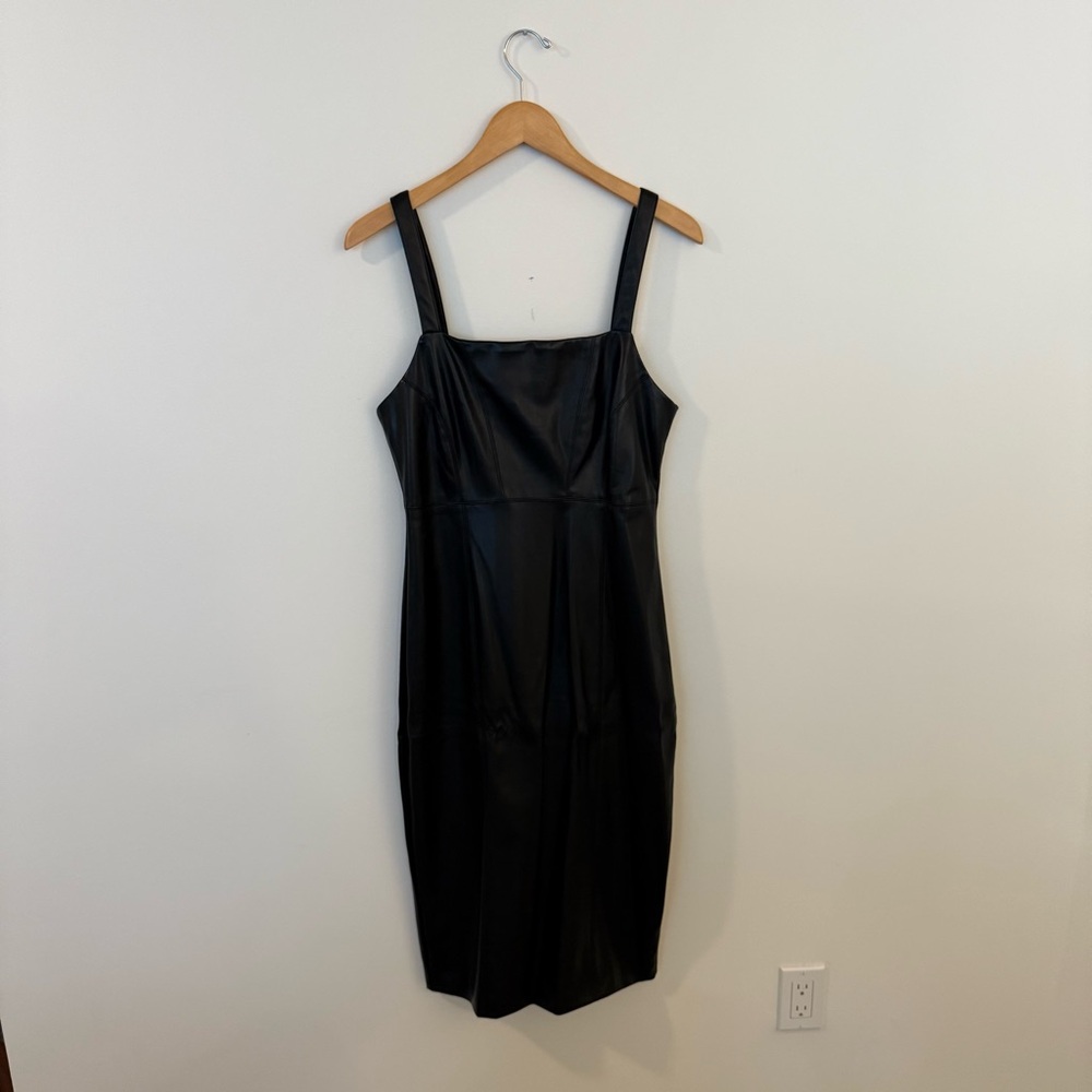 7 For All Mankind Black Midi Dress